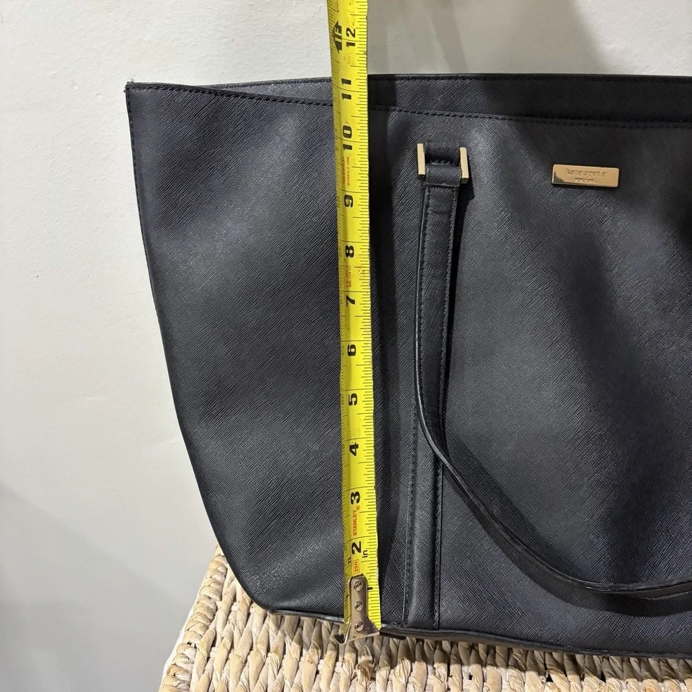 Kate Spade New York Black Leather Tote Bag Purse‎ Large Cow Leather Classic